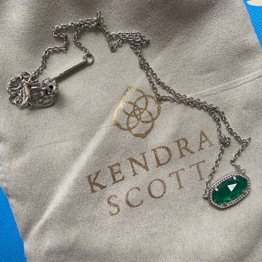 Kendra Scott Elisa Necklace with Green Pendant